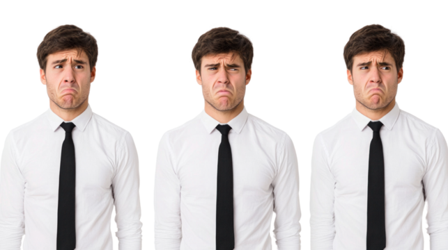 Expressing disappointment a businessman in formal attire studio portrait emotion-focused