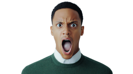 Intense emotional expression studio setting portrait photography close-up view human emotion