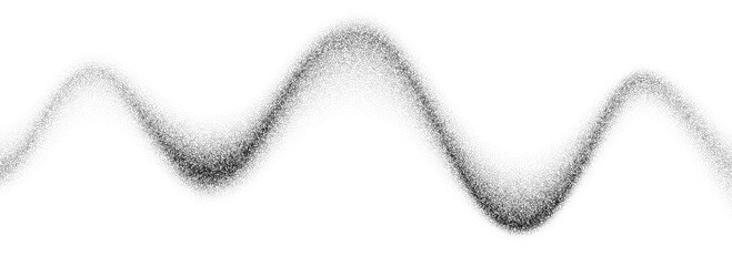 Grain wavy gradient texture. Black stippled flowing grit background. Grunge noise dot work wallpaper for banner, poster, brochure. Vector undulate sand dune backdrop with speckles, particles, granules