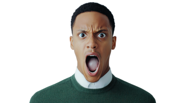 Intense emotional expression studio setting portrait photography close-up view human emotion