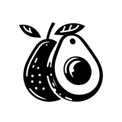 Avocado icon with transparent background