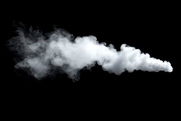 Dense white smoke cloud on black background
