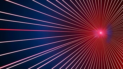 The image contains numerous pink and red lines radiating from a central point, creating a starburst or tunnel effect against a dark blue background.