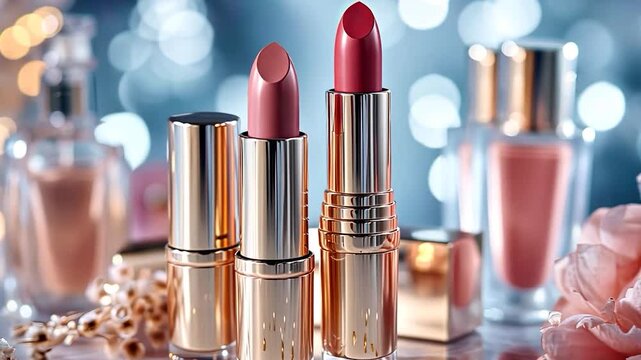 pink lipstick in a row