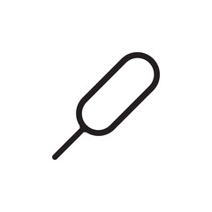 mobile phone sim ejector opening needle icon vector design