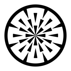 黒色円形の幾何学模様のイラスト