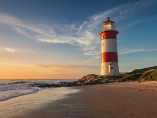 lighthouse at sunset