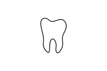 Continuous minimalist online drawing of teeth single line art creative outline isolated vector illustration 