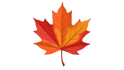 Isolated Maple Leaf Illustration in Autumn Colors on Transparent Background