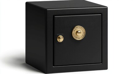 Secure Black Safe with Gold Dial for Personal and Business Use