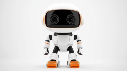 Friendly Robot Character with Cute Design and Expressive Eyes