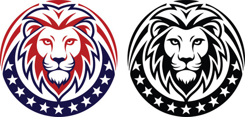 Tribal lion head tattoo vector design illustration