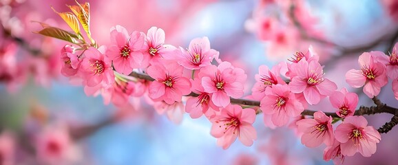 Obraz premium Delicate Pink Cherry Blossoms in Spring.