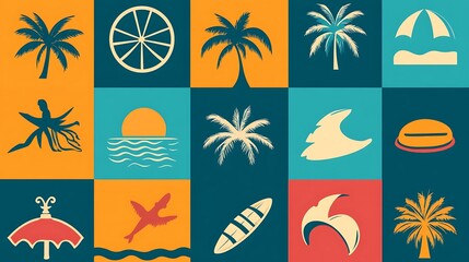 A bright, tropical-themed icon representing beach excursions, version 6.1