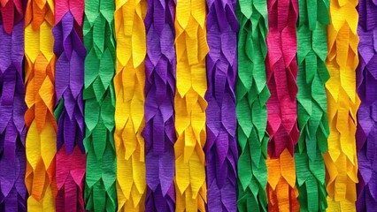 Vibrant Mardi Gras Colorful Crepe Paper Seamless Pattern