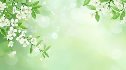 Spring background with delicate white flowers in full bloom beautiful