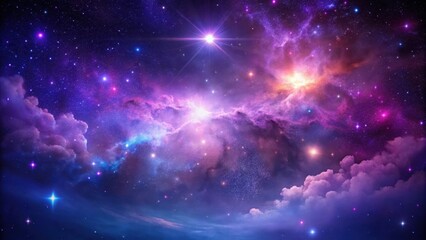 Fototapeta premium A glowing nebula in the night sky with a starry background and vibrant purple hues, cosmic, astronomy, cosmic