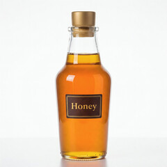 Bottle of whiskey isolated on a white background with the label honey