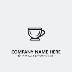 Cup illustration black and white for logo company vector image
