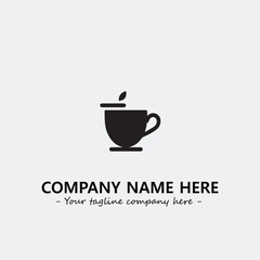 Cup illustration black and white for logo company vector image
