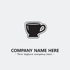 Cup illustration black and white for logo company vector image
