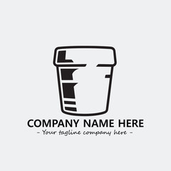 Cup illustration black and white for logo company vector image
