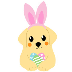 Golden Retriever, Easter, puppy, basket, eggs, spring, dog, holiday, celebration, pet, breed, happy, playful, cute, animation, floral, pastel, joyful, whimsical, friend