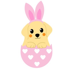 Golden Retriever, Easter, puppy, basket, eggs, spring, dog, holiday, celebration, pet, breed, happy, playful, cute, animation, floral, pastel, joyful, whimsical, friend