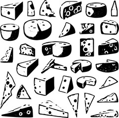 Fototapeta premium vector set of cheese 