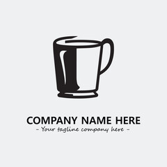 Cup illustration black and white for logo company vector image
