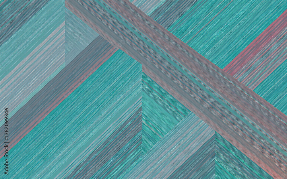 Aufkleber abstract teal background with intersecting grey and pink diagonal lines creating a geometric pattern