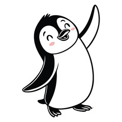 A cute little penguin for coloring.