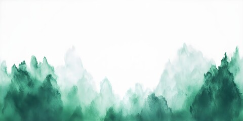 A green forest with trees and a white background