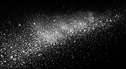 Obraz premium Cosmic Dust Trail Silver Spray Across Night White Noise In The Void Ephemeral Stardust Dance Night Sky Flourishes A Galaxy Of White Black And White Burst Powdered Galaxy Distant Star Showers