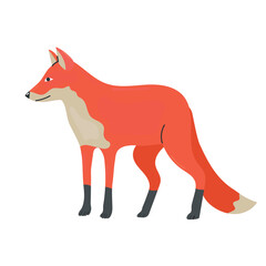 Red fox icon clipart avatar logotype isolated illustration