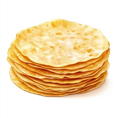 Stack of golden flatbreads