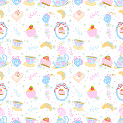 Chinoiserie Teatime Seamless Pattern