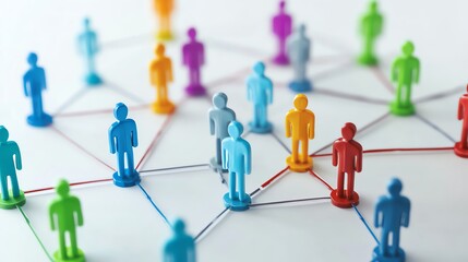 Colorful Figures Represent Social Connections and Networking in a Creative Layout During Team Collaboration