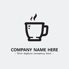 Cup illustration black and white for logo company vector image
