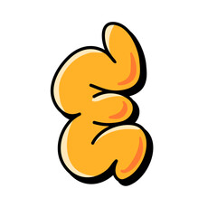 Obraz premium Alphabet Bubble Balloon Graffiti Letter E – Colorful 3D Font for Fun Typography, Street Art, and Creative Design