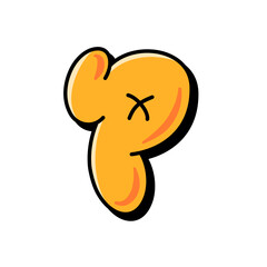 Alphabet Bubble Balloon Graffiti Letter P – Colorful 3D Font for Fun Typography, Street Art, and Creative Design