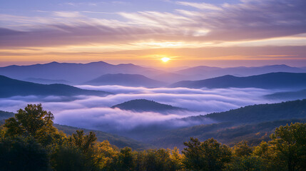 sunrise in the mountains
