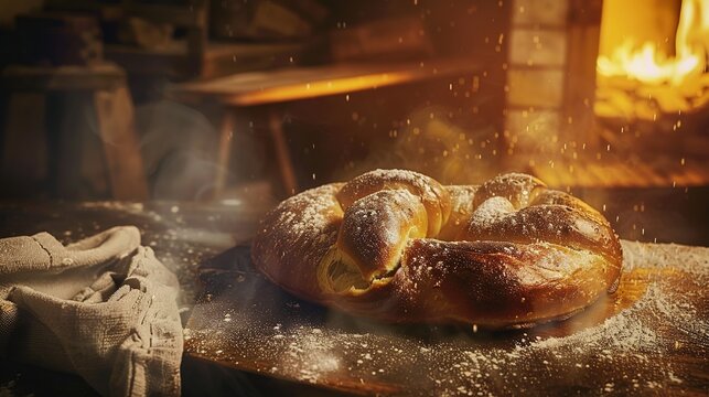 Savor the Classic Salty Aroma: The Allure of Soft Pretzels! The picture focuses on the golden and attractive soft pretzels, evenly covered with coarse salt grains that glisten under the light. Its uni