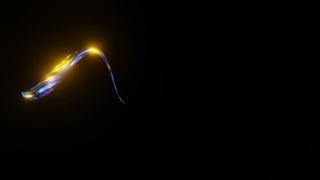 3D Liquid Shape Motion Graphic with Glow Colorful Light Animation. Loop Animation