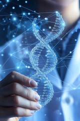 Exploring genetic research breakthroughs in the laboratory scientific study high-tech environment close-up view