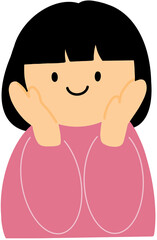 꽃받침 하는 여자