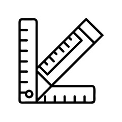 Illustration of a t square ruler tool for construction and technical drawing drafting and measurement design