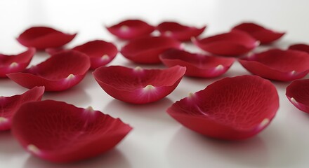 Crimson Cascade of Petals A Scattering of Scarlet Rose Petal Reflections Deep Red Romance Velvet Rose Whisper Red Petals Soft Light Scattered Rose Dreams AI Generated