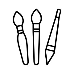 Paint brushes art supplies drawing tools artistic equipment for painting and creative projects design vector