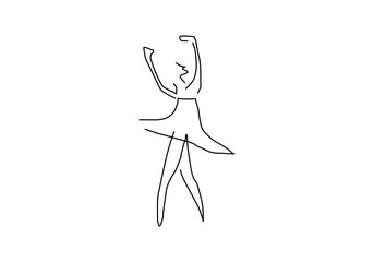  line art illustration representing a ballet dancer in an elegant pose